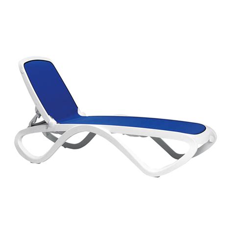 Nardi Omega Blue/White Sun Lounger .